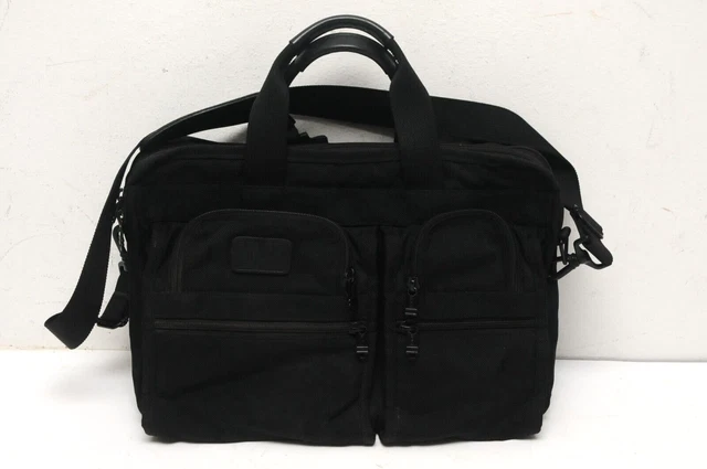 TUMI   Black Ballistic Nylon Laptop Briefcase Expandable  16" X 11"