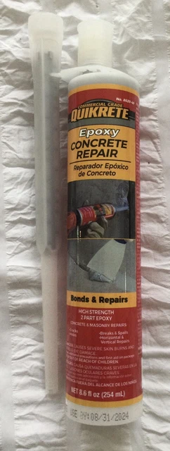 New Quickrete 8620-49 High Strength 2 Part Epoxy Concrete Repair 8.6 Fl Oz