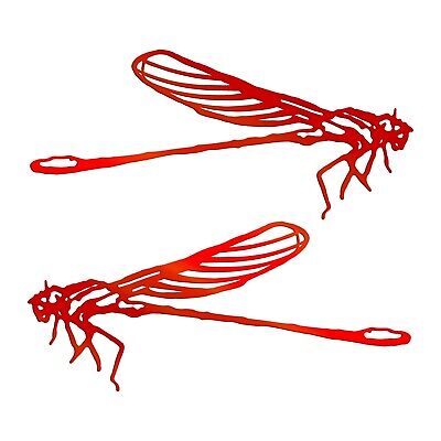 Chrome Dragonfly Decal - Dragon Fly Chrome Sticker 2 Pack - Choose Color Size