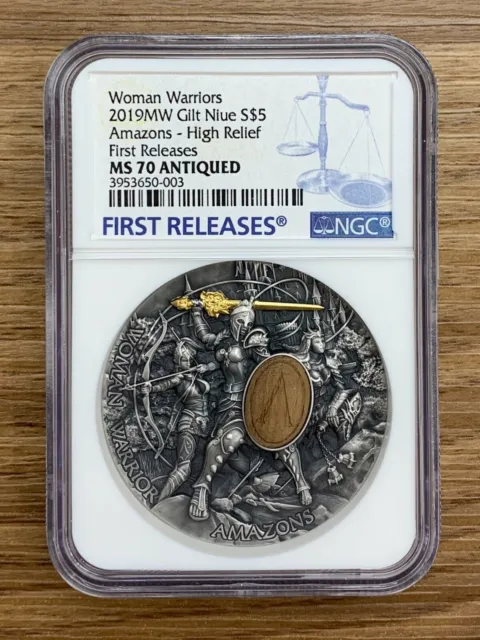 2019 Niue AMAZONS Woman Warrior 2 Oz Silver Coin NGC MS70 FR