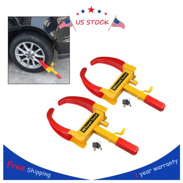 2×Anti-Theft Wheel Lock Clamp Boot Tire Claw Trailer For Auto Car Truck Towing