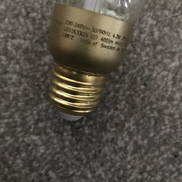 IKEA BRONZE LIGHT Fitting & Ikea Large Screw In Led Bulb Vgc £2.99