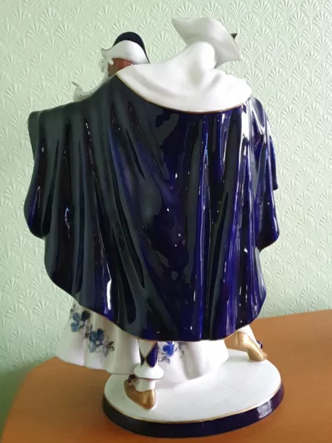 Royal Dux Bohemia Art Nouveau Carnival Figurine Harlequin Masquerade 204 (Blue) 3
