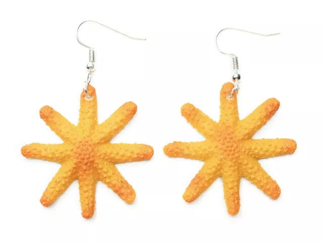 Estrella de Mar Pendientes Miniblings Remolque Buceo Buceador Océano Naranja