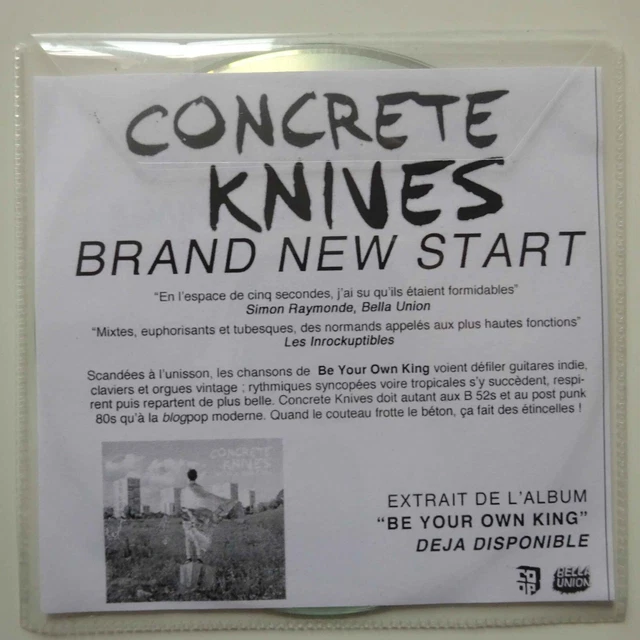 CONCRETE KNIVES BRAND NEW START (A47) 1 Track Promo CD Single Card