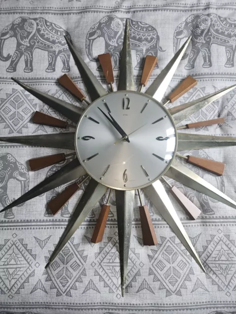 Vintage 'Metamec'  Sundial Wall Clock.  Circa 1960'S / 1970'S.