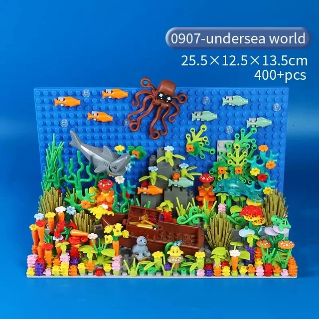 MOC BUILDING BLOCKS Underwater World Creative Blocks Set Cute Animals ...
