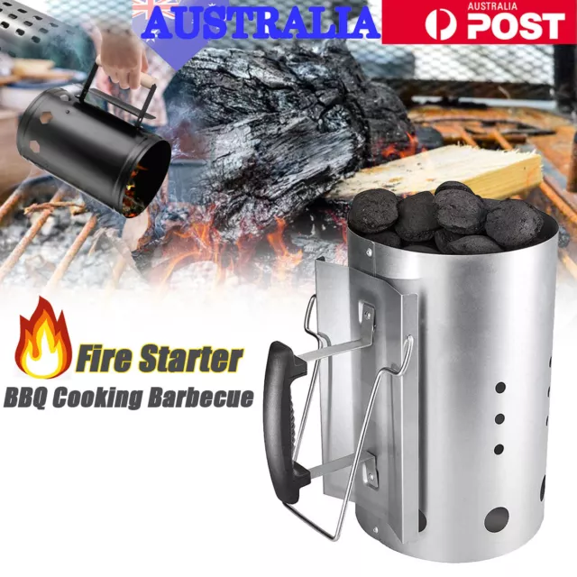 Rapid Charcoal Chimney Barbecue Fire Starter BBQ Grill Lighter Cooking Starters