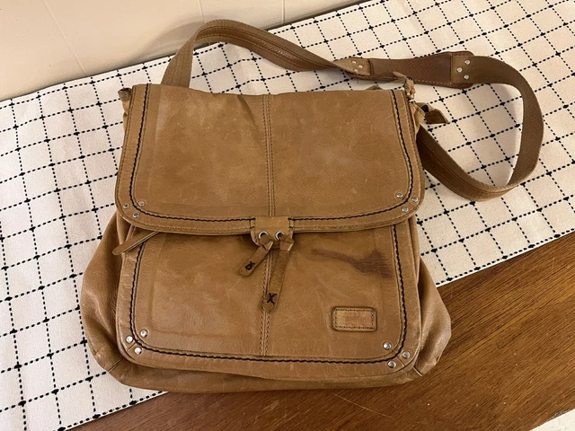 The Sak Ventura Brown Distressed Leather Convertible Backpack Crossbody Bag FLAW