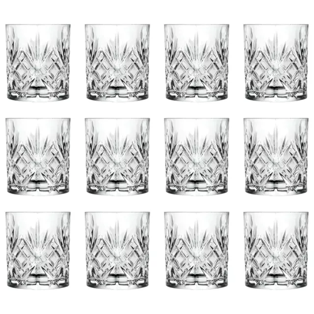 12x RCR Crystal 340ml Melodia Whisky Glasses Whiskey Tumbler Glassware Gift Set