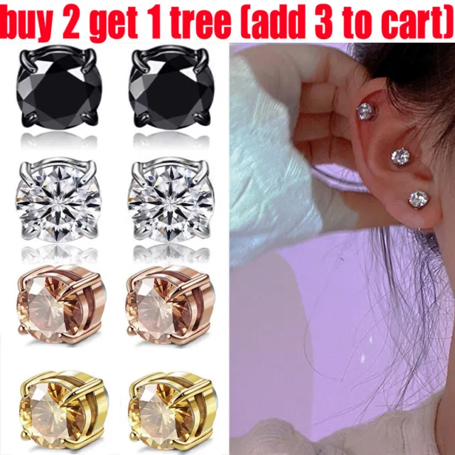 1Pc Aimant Oreille Stud Magnétique Non Piercing Fausses Boucles D'oreilles #