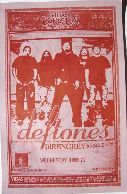 DEFTONES/DIR EN GREY 2007 SAN DIEGO CONCERT TOUR POSTER -Alternative Metal Music