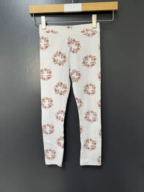 CREWCUTS Full Length White Floral Leggings Size 6 Girls