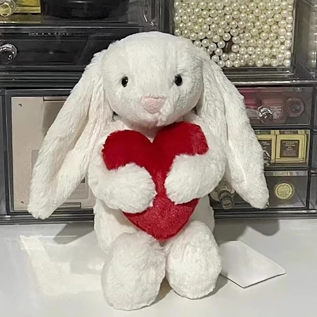 Bambola Jellycat Bashful Red Love Heart Bunny 27 Cm | Coniglio Peluche Rosso Cuore