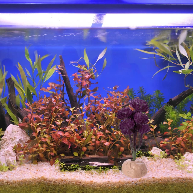 Plantas blindadas resina figura floral acuario artificial - adornos pieza figura para