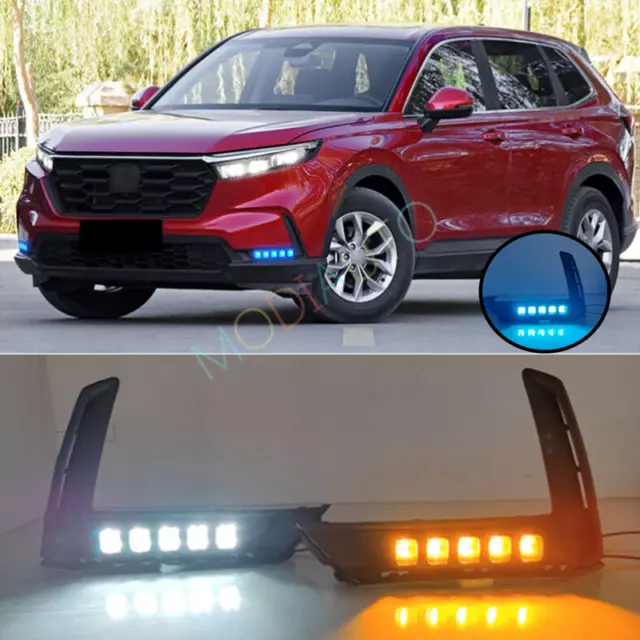 FOR HONDA CRV CRV 20232024 Front Fog Light Lamp Led DRL 3Color Black