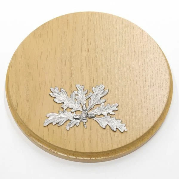 Placa de Jabalí Redondo Roble Claro Af 17 CM Con Hoja Portada 6-blättrig 2