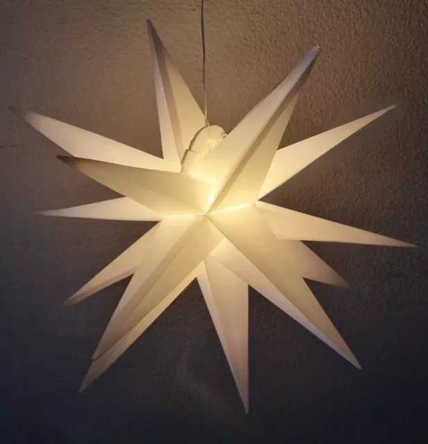 3D LED Stern 60cm Outdoor Weiß IP44 Adventsstern Weihnachten Deko Kunststoff