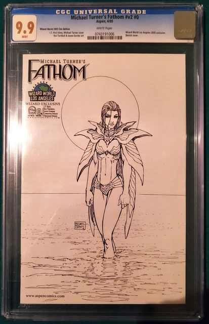 Michael Turner's Fathom #0: Wizard La 2005 Sketch Variant Edition - Cgc Mint 9.9
