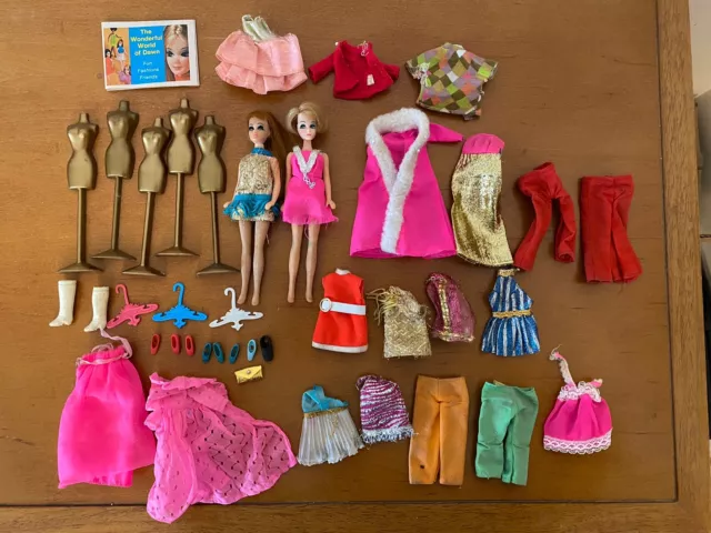 HUGE LOT! Vintage Dawn and Her Friends Dolls Clothes Shoes Accessories