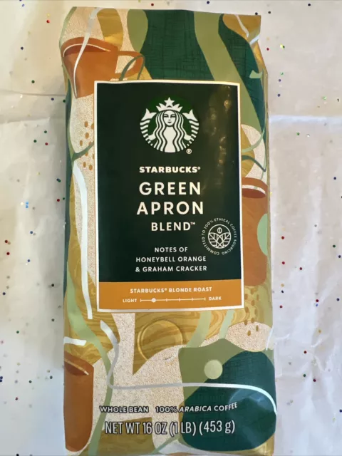 Starbucks Green Apron Blend 2023 Blonde Roast Whole Bean 100% Arabica Coffee 1Lb