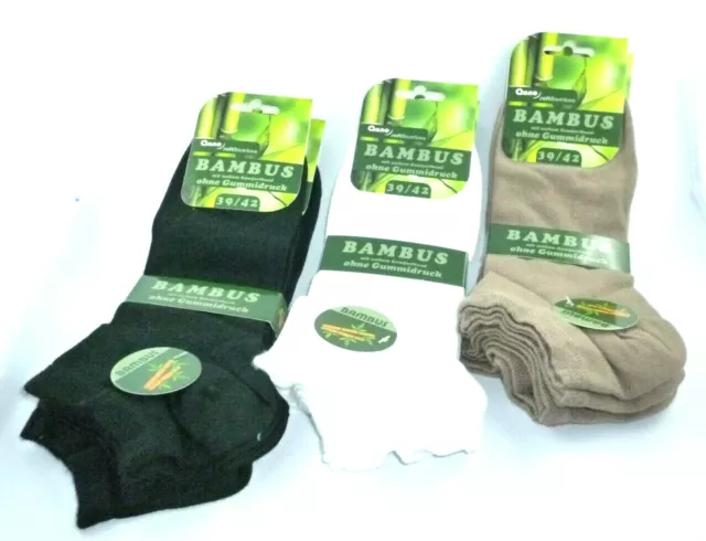 " Bamboo " -sneakersocken, Large Ceinture Confort,sans Pression,3Paar