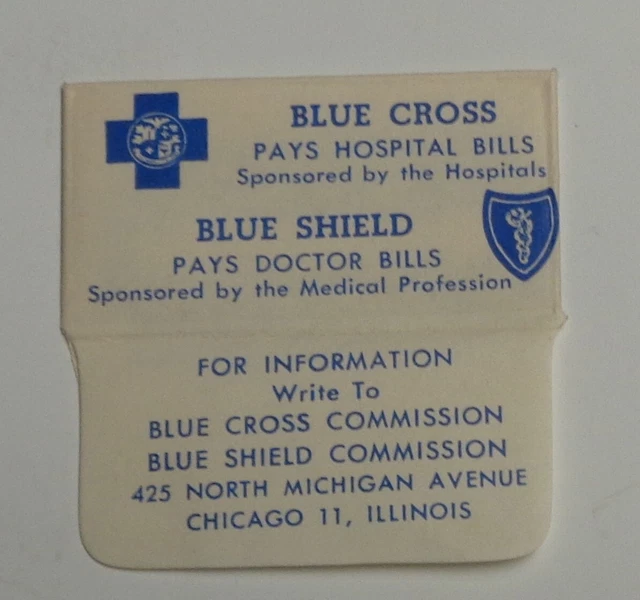 Vintage Razor Blade BLUE CROSS & BLUE SHIELD Advertising One Wrapped Blade