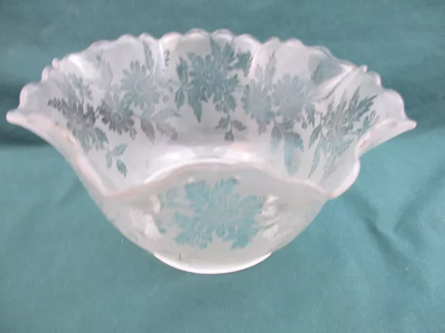 Oil Kerosene Gas Lamp Shade - Etched Frosted - Lipped 4" Fitter(Dfj23)