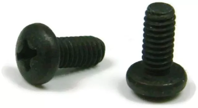 Black Oxide Stainless Phillips Pan Head Machine Screw  8-32 x 3/4, Qty 100