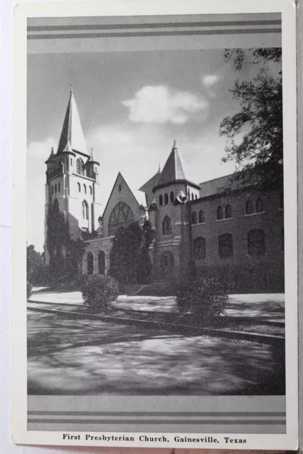 Texas TX Gainesville First Presbyterian Church Postcard Old Vintage Card View PC