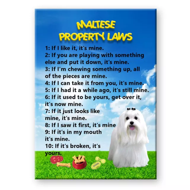 MALTESE Property Laws FRIDGE MAGNET Funny