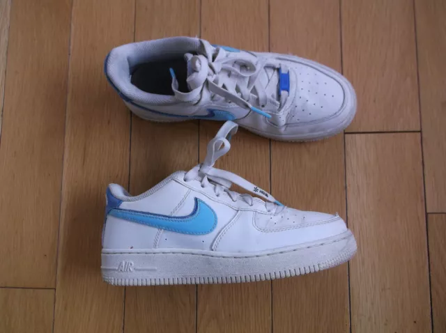 Nike Air Force 1 Low ‘82 Double Swoosh’ TRAINERS, White/Blue DQ0359-100, UK 5