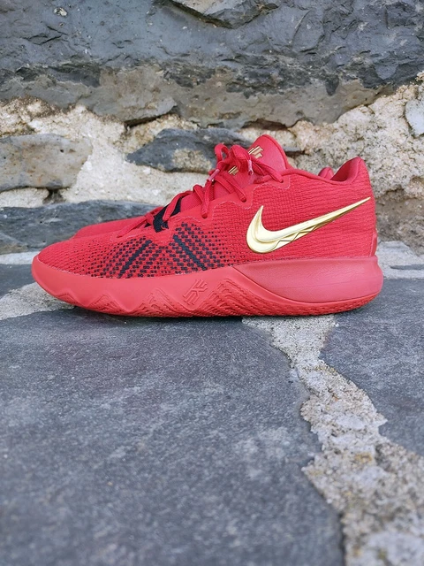 NIKE KYRIE FLYTRAP Ii Black White Red Basketball Trainers Size Uk7