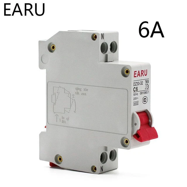 1pcs Circuit Breaker Din Rail Mounting Cutout Household Protector DZ30-32 1P N
