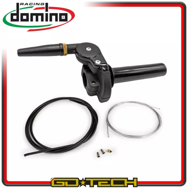 COMANDO GAS RAPIDO DOMINO HR CROSS MOTO 2T OFF ROAD UNIVERSALE con CAVO e GUAINA