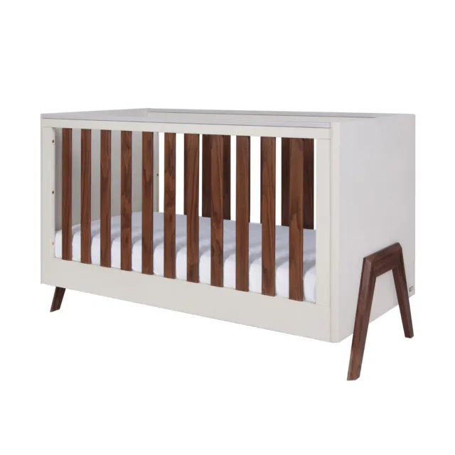 Tutti Bambini Fuori 3 in 1 Cot Bed in Warm Walnut & White Sand from 0 - 6 years