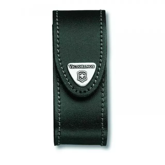 Victorinox Swiss Army Knife Black Leather Pouch 2-4 Layers | 9.1cm Long