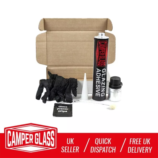 SINGLE Campervan Window FITTING KIT 1 x TUBE OF GLUE AND PRIMERS ETC