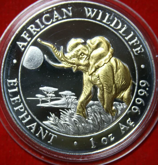 Somalia 100 Shillings 2016 "African Wildlife" #F5024 PP-Proof "Elephant" gildet