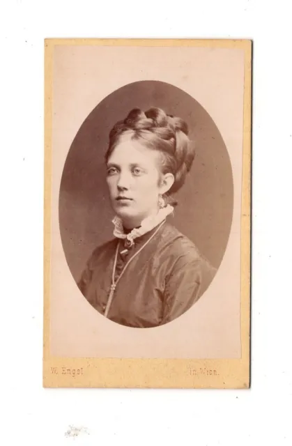 W. Engel CDV Foto Damenportrait mit Widmung - Wien 1870er