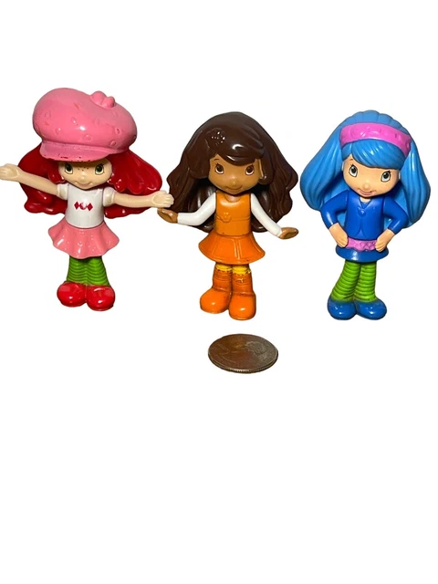 STRAWBERRY SHORTCAKE SCENTED McDONALDS 3" FIGURES LOT OF 3 Vintage