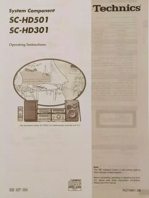 Technics SC-HD501 / SC-HD301 Mini System - Operating Instructions - USER MANUAL