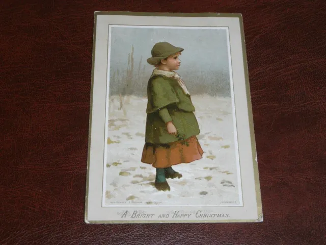 Original Victorian Children Greetings Card, Young Girl - Hildesheimer & Faulkner