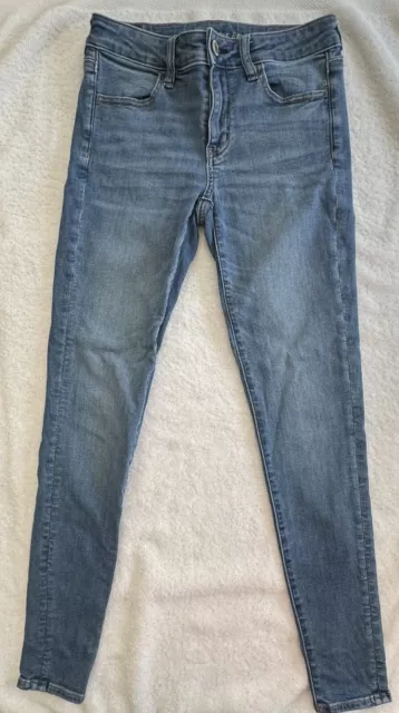 AMERICAN EAGLE Hi-Rise Jegging Super Stretch Blue Denim Jeans Women's Size 4 3