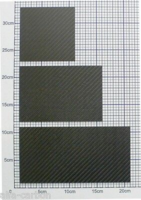 GF Carbone GF3 Noir Plaque 3,0mm Cfk Gfk Fibre de Carbone/Satiné/Taille 