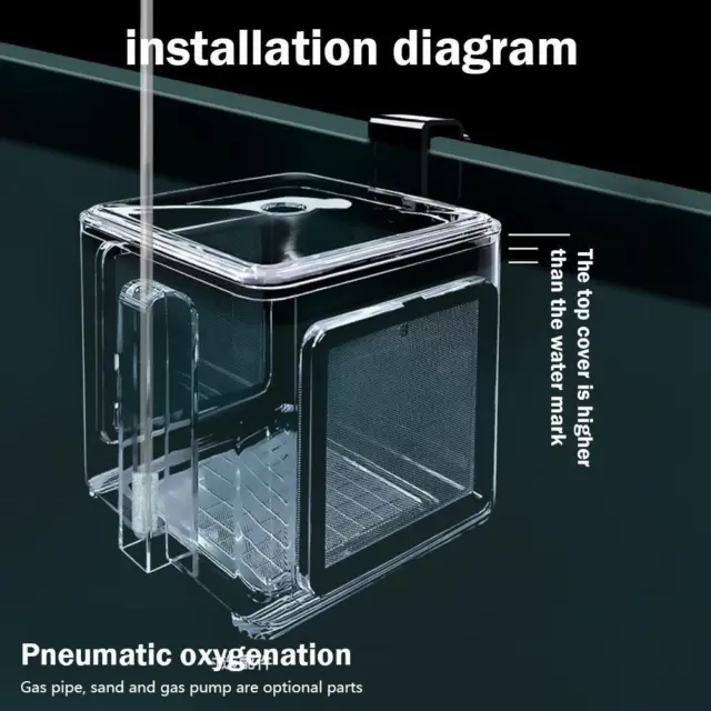 Aquarium Acrylic Fish Tank Isolation Box Pneumatic BoxAU Incubation F1W9