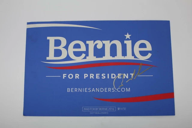 Senator Bernie Sanders Signed Autograph Campaign Rally Sign - For President 2016