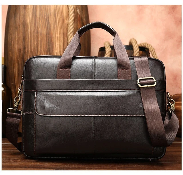 New Men Shoulder Tote Fashion Business Briefcase Crossbody Leather Messenger Bag