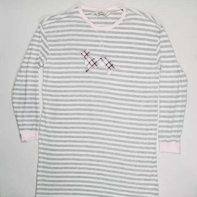 Peter Alexander Womens Size M Long Sleeve Sleep Nightie Striped Sausage Dog