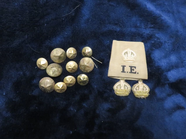 Engineer Buttons RARE WW2 INDIAN engineers buttons officers rank badges and epilet slide ...